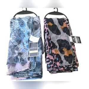 West Loop Patterned Scarves Set Lot Of 5 New With Tags